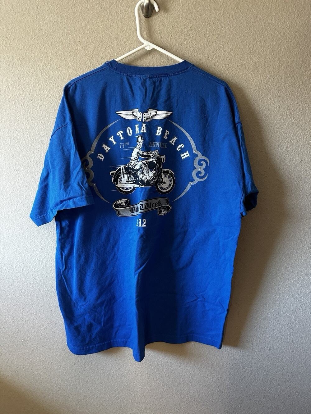 Daytona Beach Bike Week 2012 Men’s XXL T-Shirt Royal Blue Motorcycle